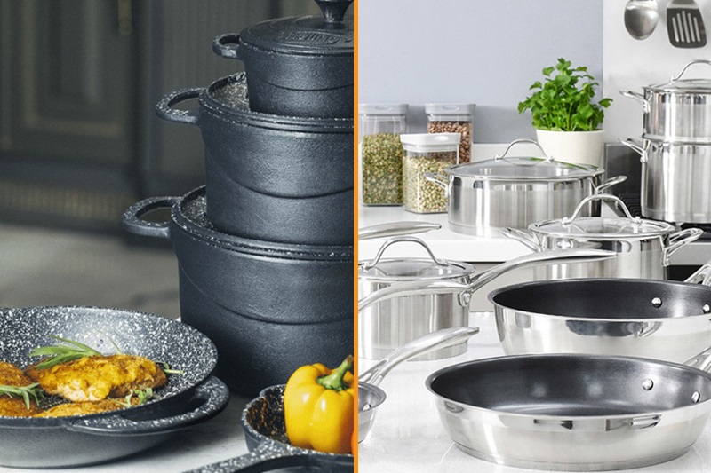 مقایسه ظروف گرانیتی با استیل