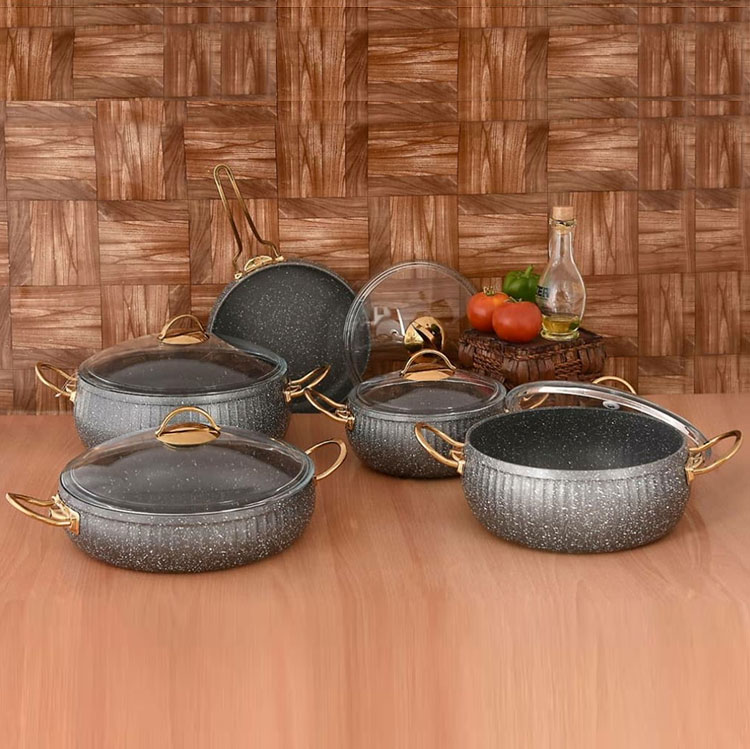 سرویس قابلمه گرانیتی 10 پارچه اویز مدل سلین