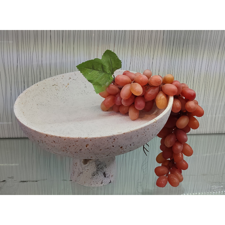 میوه خوری تراورتن مدل ماهواره ای سنگی