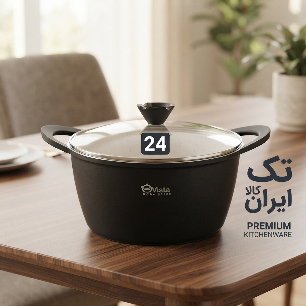 قابلمه تک ویستا سایز 24 داخل گرانیت طوسی