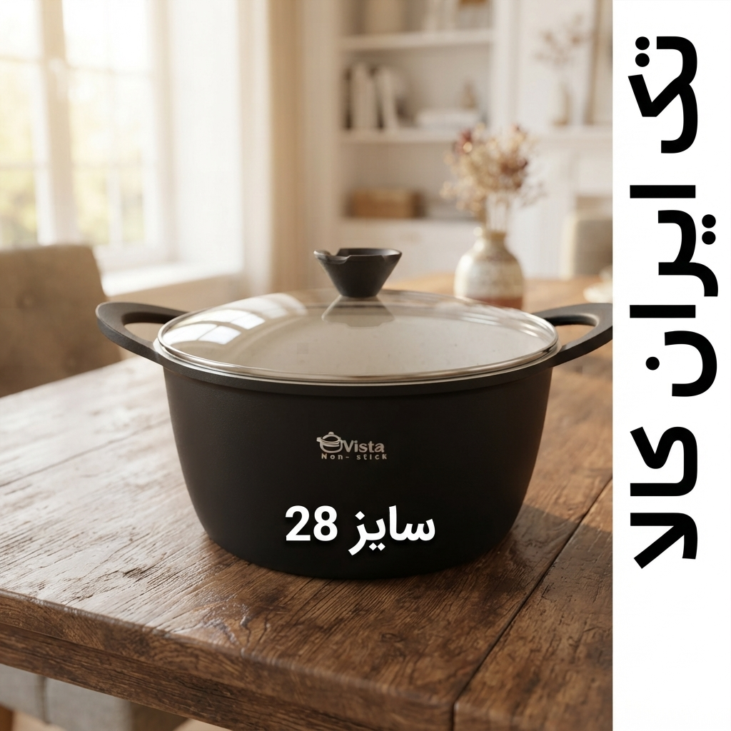 قابلمه تک ویستا سایز 28 داخل گرانیت طوسی