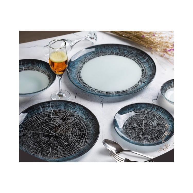 سرویس 6 نفره ارکوفام 25 پارچه ترکیبی طرح رایکا مشکی - Black Rayka
