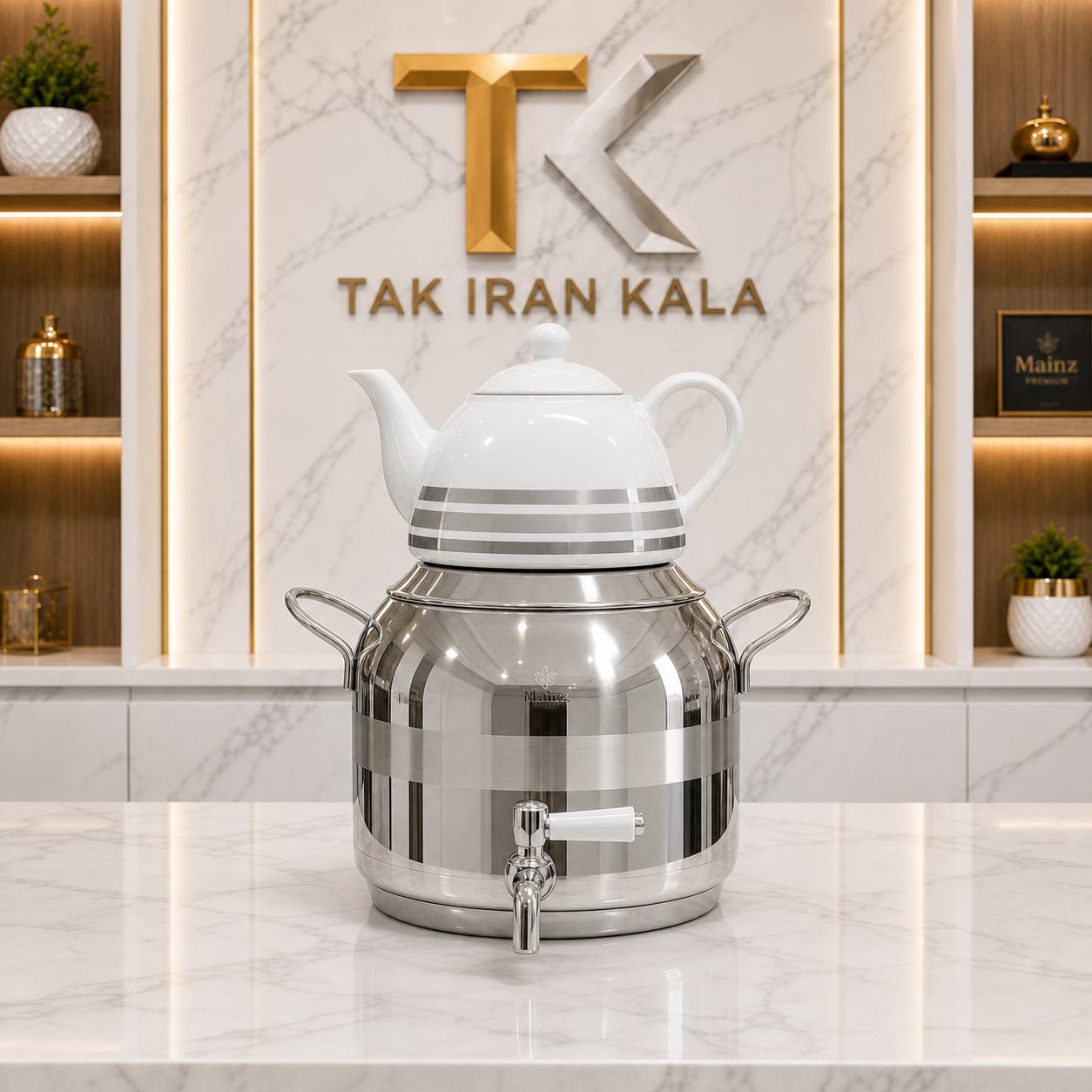 کتری قوری شیر دار میلان استیل 